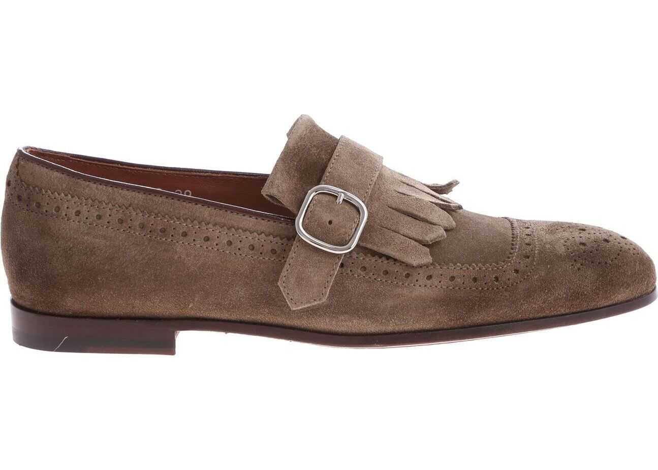 Doucal's Fringed Suede Loafers In Green Brown