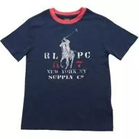 Tricouri Blue T-Shirt With White And Red Print Baieti
