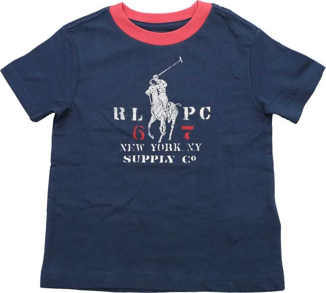 Ralph Lauren Blue T-Shirt With Vintage Print Blue