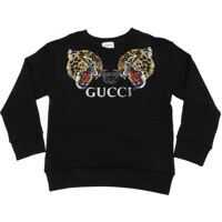 Bluze Black Sweatshirt With Tiger Print Baieti