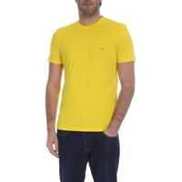 Tricouri Calvin Klein Crew-Neck T-Shirt In Yellow Cotton With Ck Logo