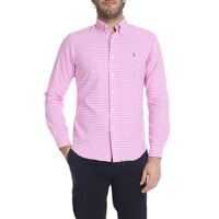 Camasi slim fit Vichy Shirt In White And Pink Barbati