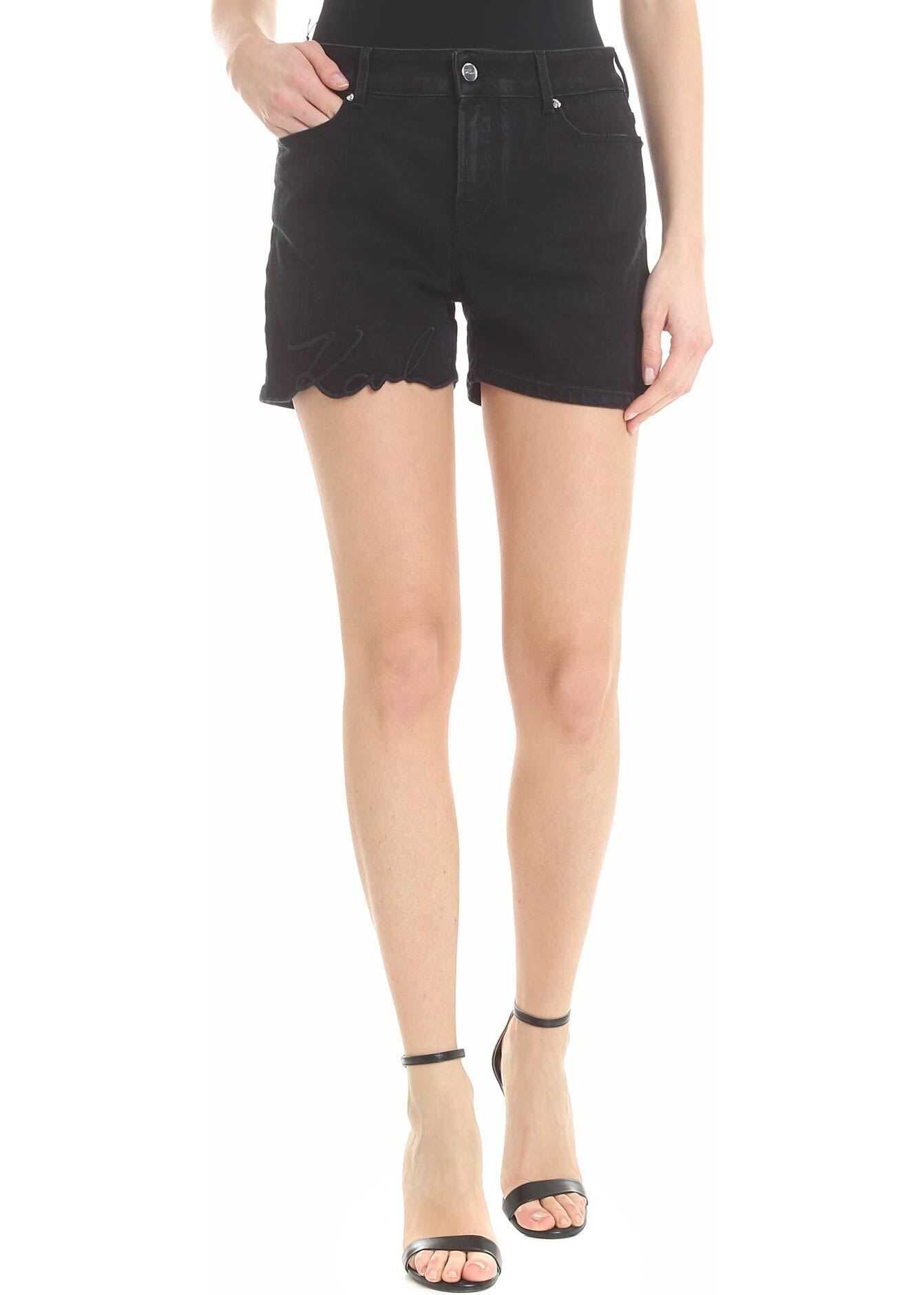 Karl Lagerfeld Black Vintage 5-Pockets Shorts Black