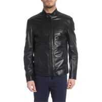 Geci de piele Jacket In Genuine Black Leather Barbati