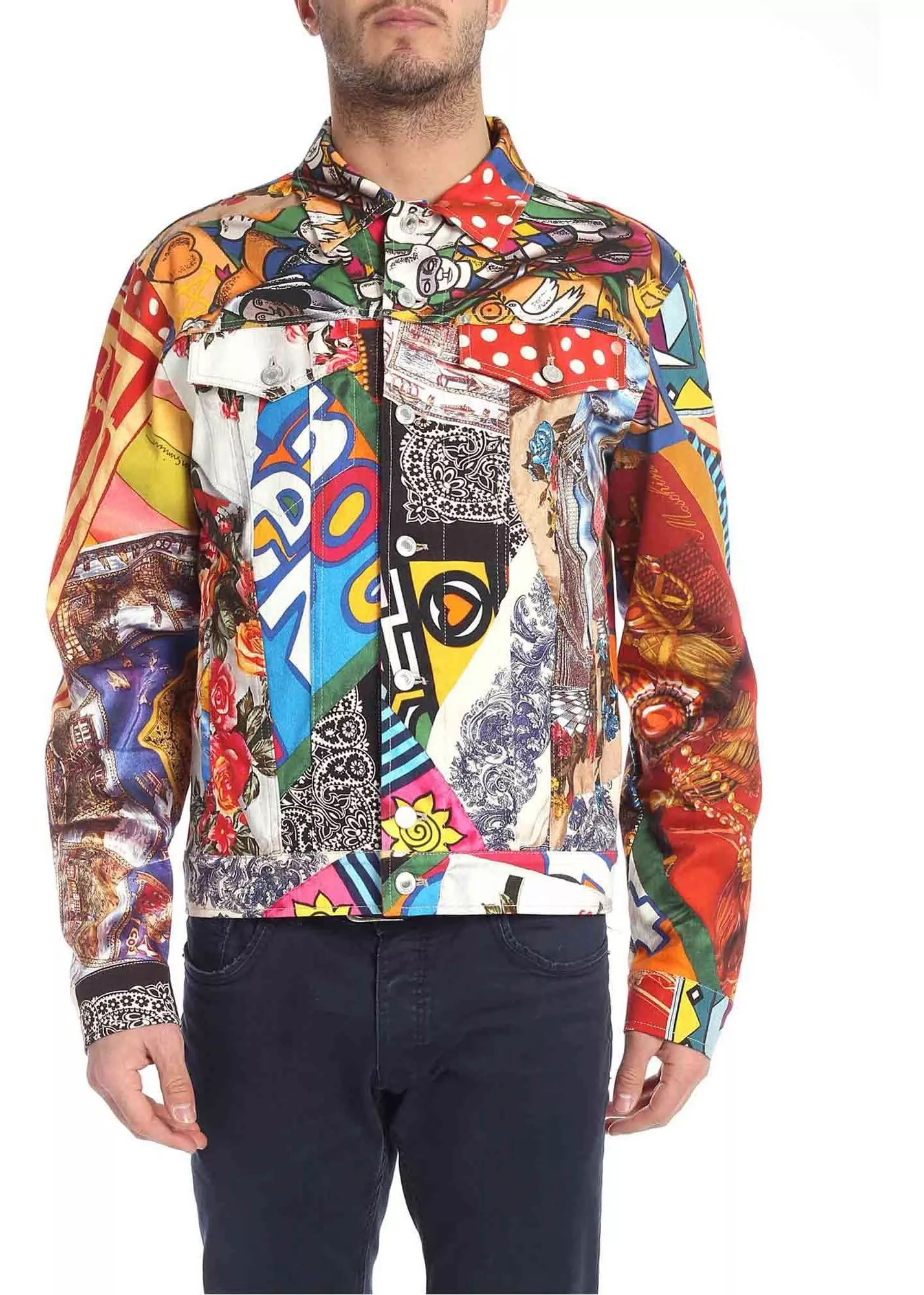 Moschino Multicolor Jacket With Foulard Print Multi