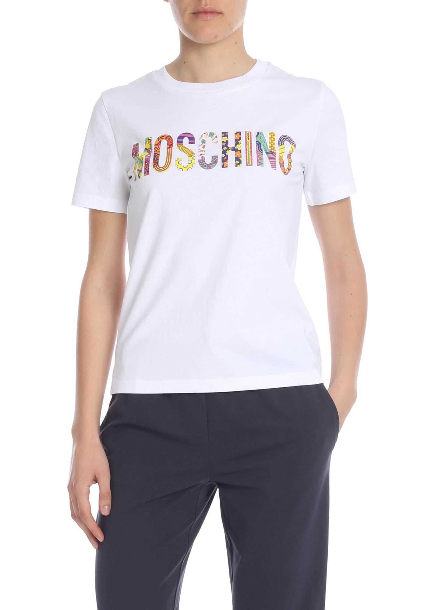 Moschino Logo Writing T-Shirt In White White