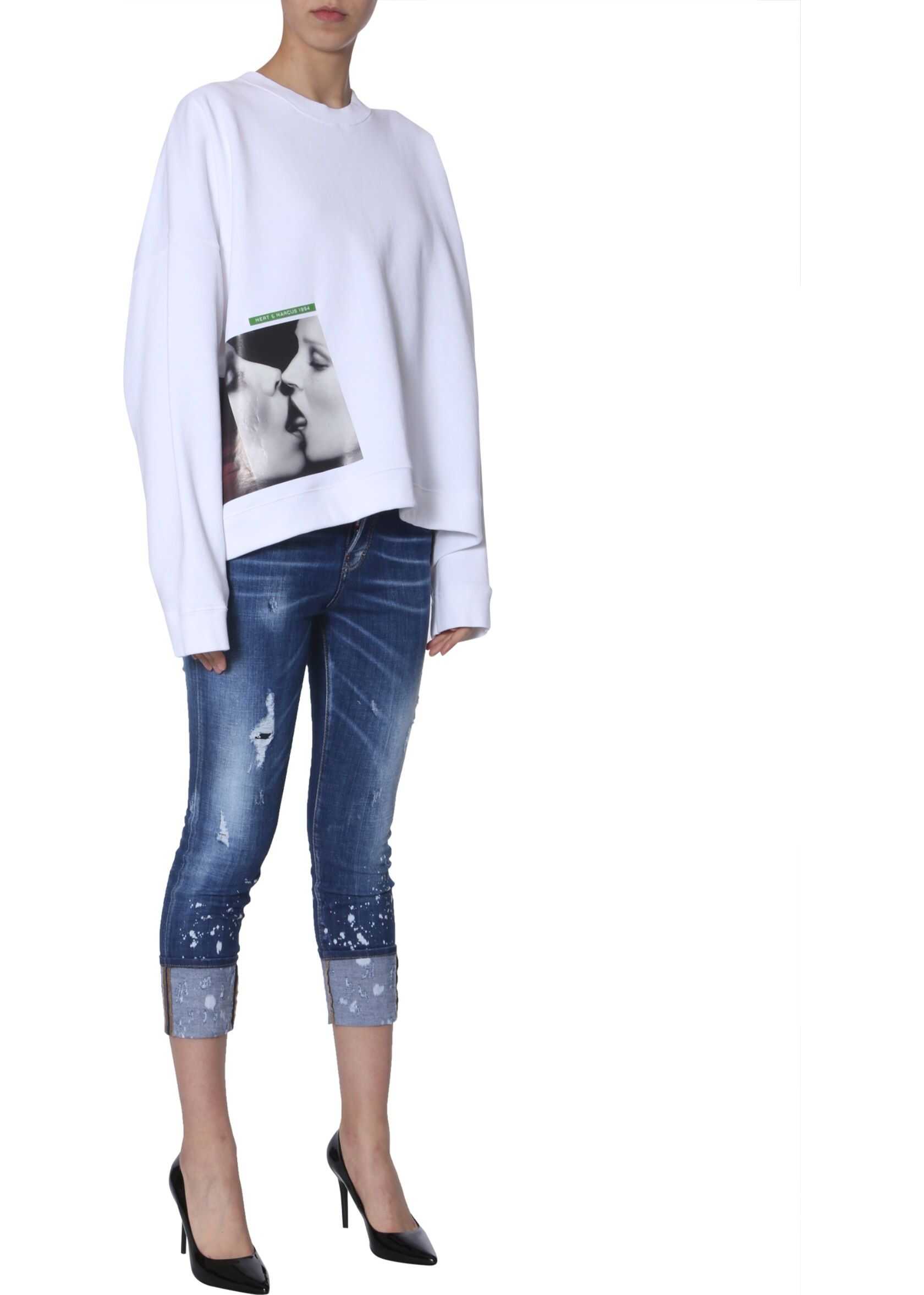 Bluza DSQUARED2 Oversized Sweatshirt WHITE