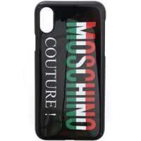 Huse mobil & tablete Iphone X Black Cover With Moschino Couture Logo Barbati