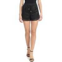 Pantaloni scurti Black Mesh Fabric Shorts Femei