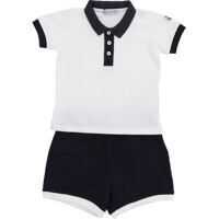 Costume Blue And White Polo And Bermuda Baieti