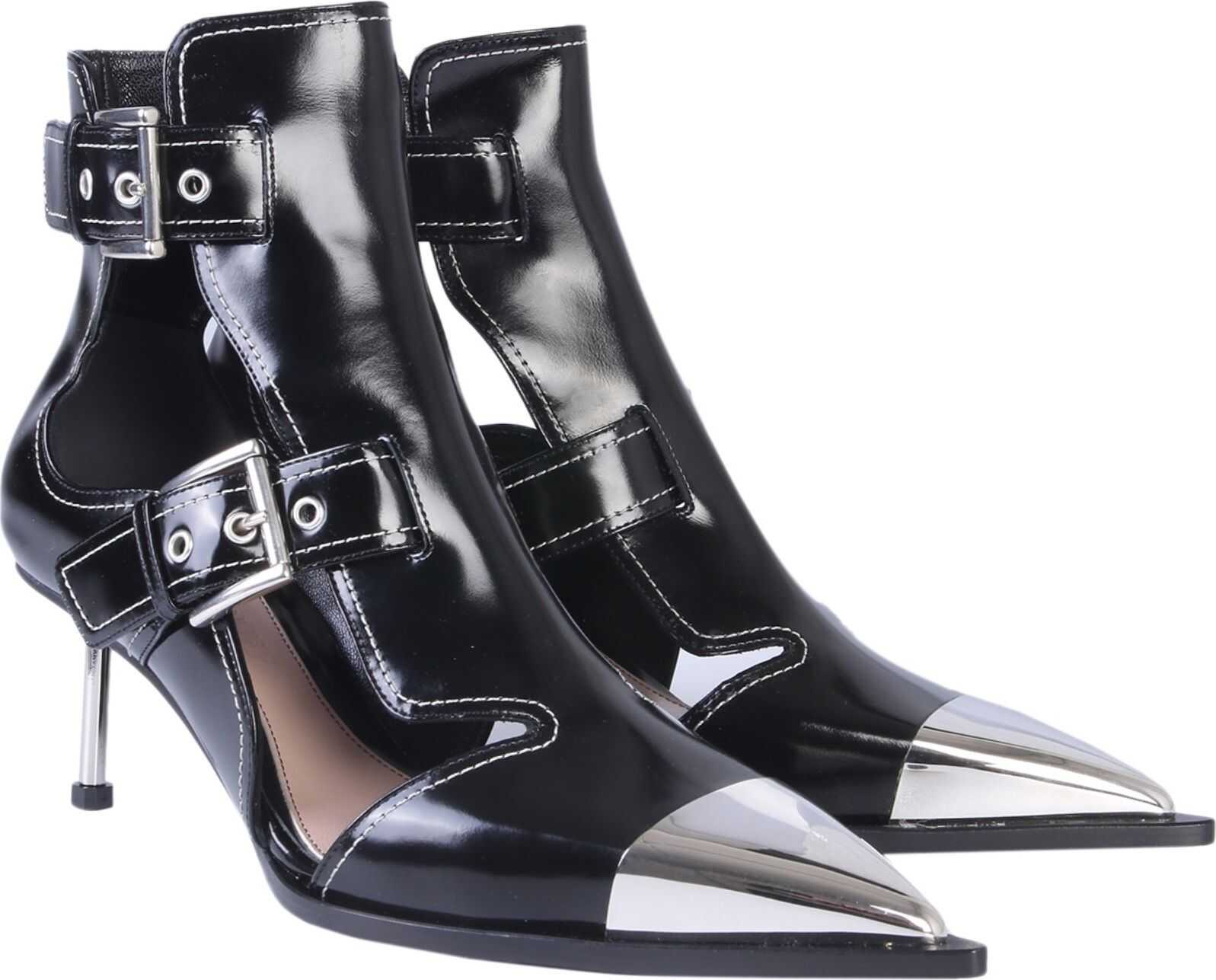 Alexander McQueen Cage Boot With Heel BLACK