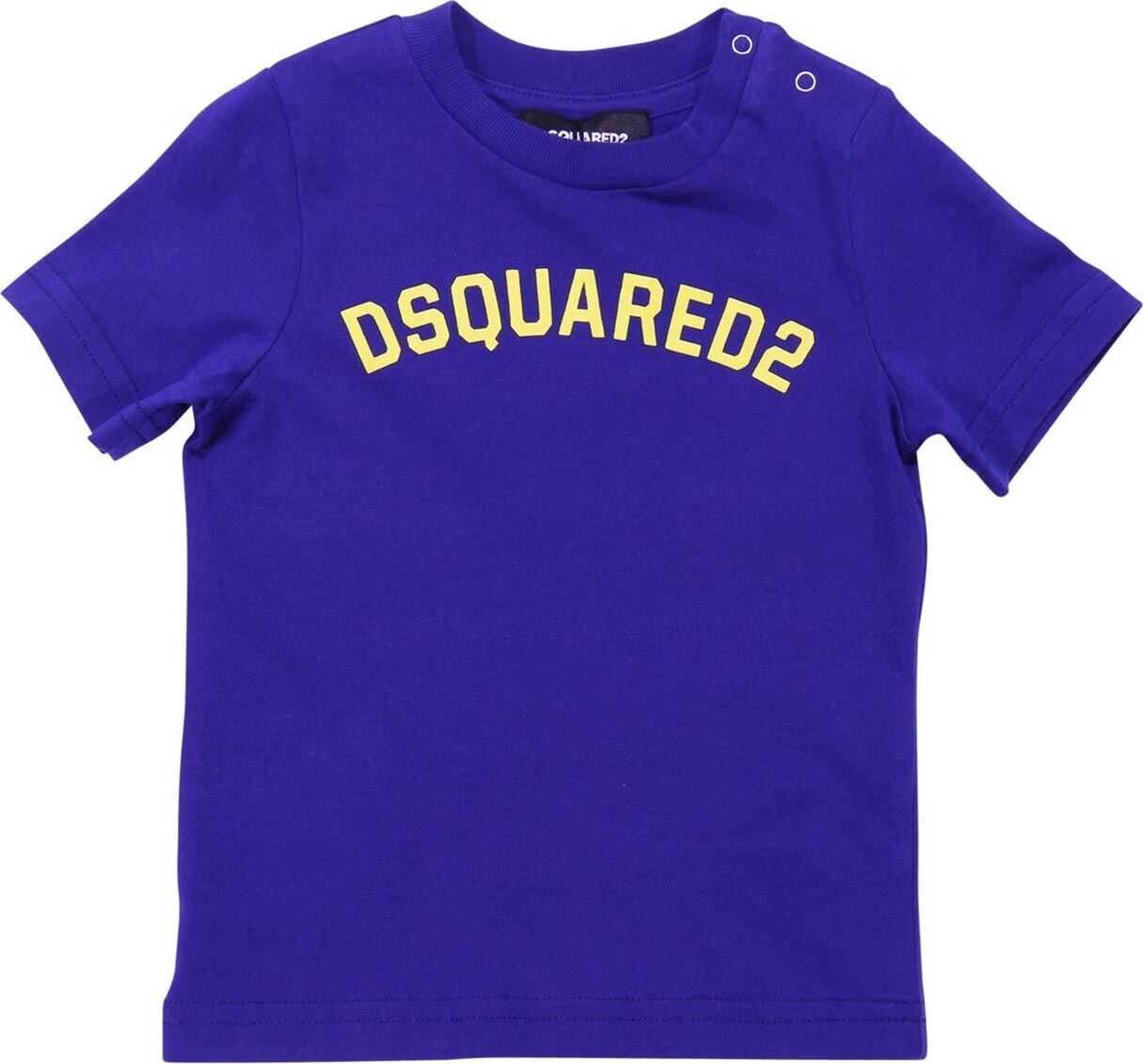 DSQUARED2 Blue T-Shirt With Dsquared2 Print Blue