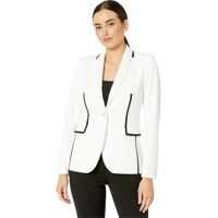 Sacouri casual Textured One-Button Contrast Jacket Femei