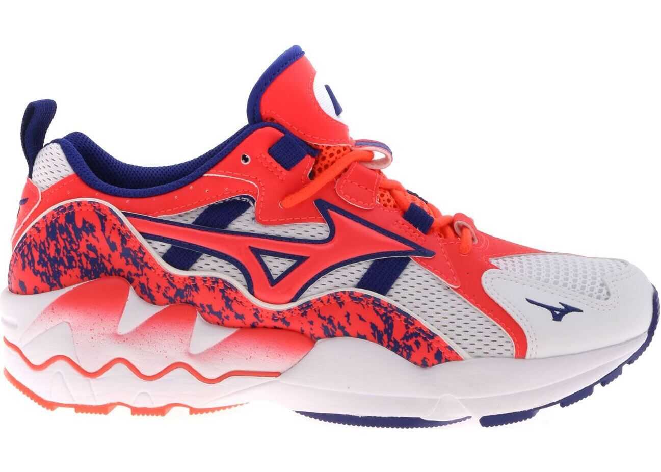 Mizuno Wave Raver 1 Sneakers In White And Neon Pink Pink