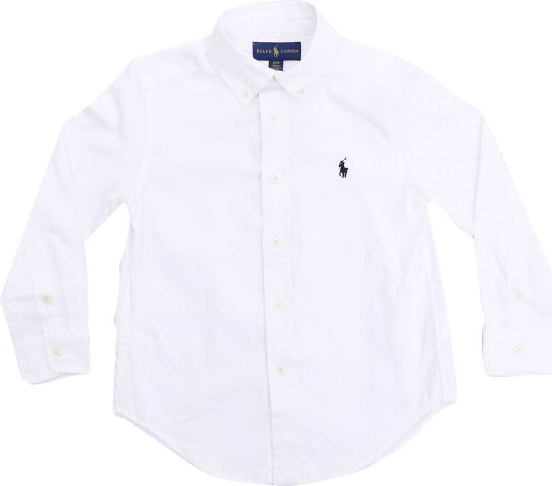 Ralph Lauren Button Down Shirt In White With Logo White