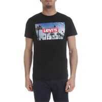 Tricouri Levi's® Black T-Shirt With Levi's And Palm Prints