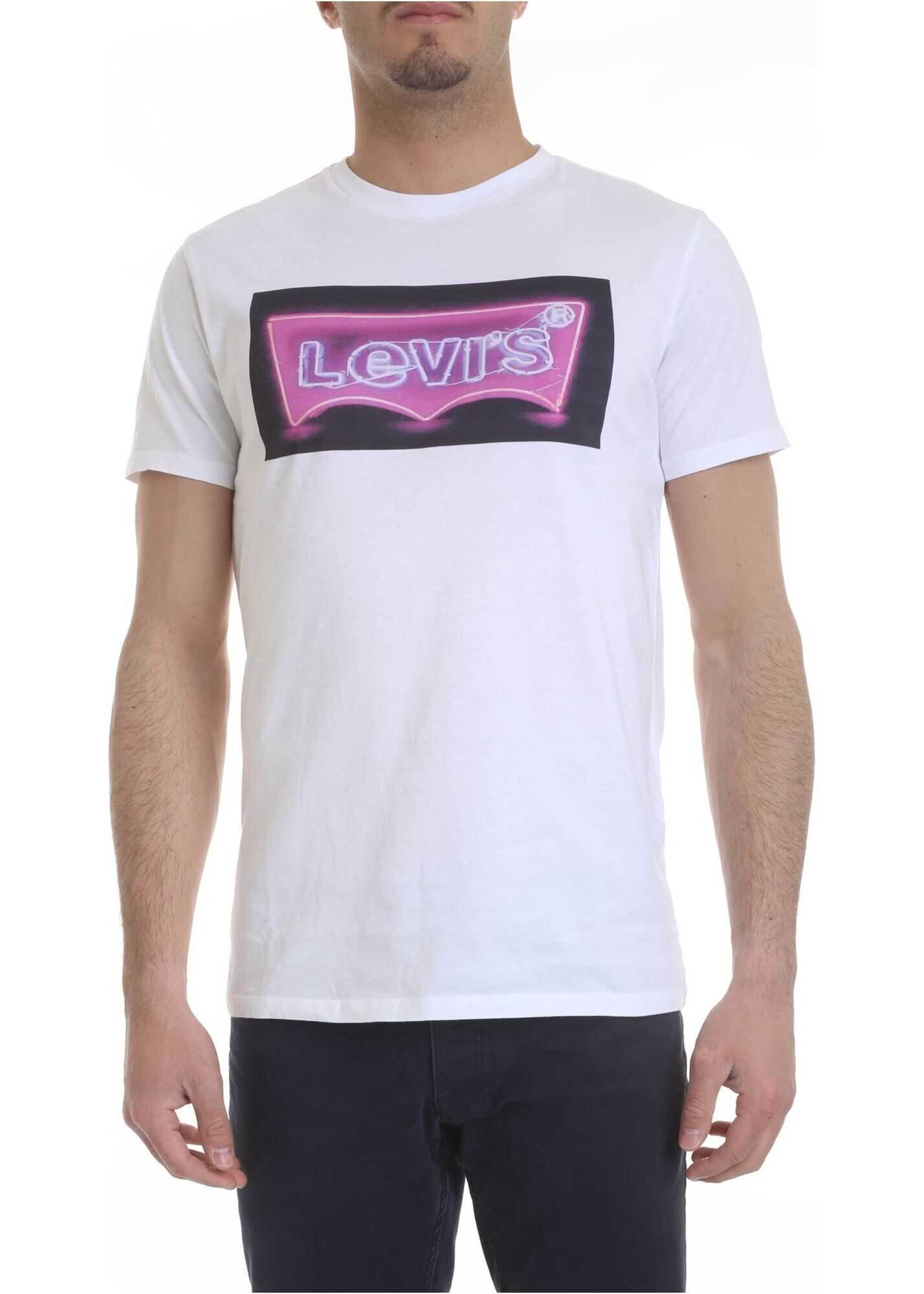 White T-Shirt With Levi's Neon Print