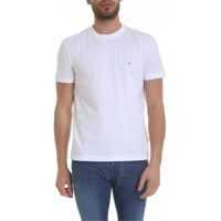 Tricouri Calvin Klein White T-Shirt With Ck Embroidery