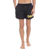 Bermude Black Swimsuit With Yellow Logo Barbati