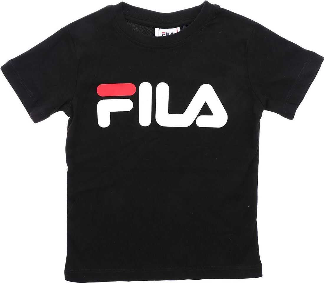 Fila Black T-Shirt With Front Logo Print Black