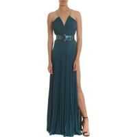 Rochii Long Plissé Dress In Teal Lamè Femei