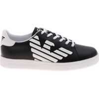 Tenisi & Adidasi Sneakers In Black With Rubber Side Logo Baieti
