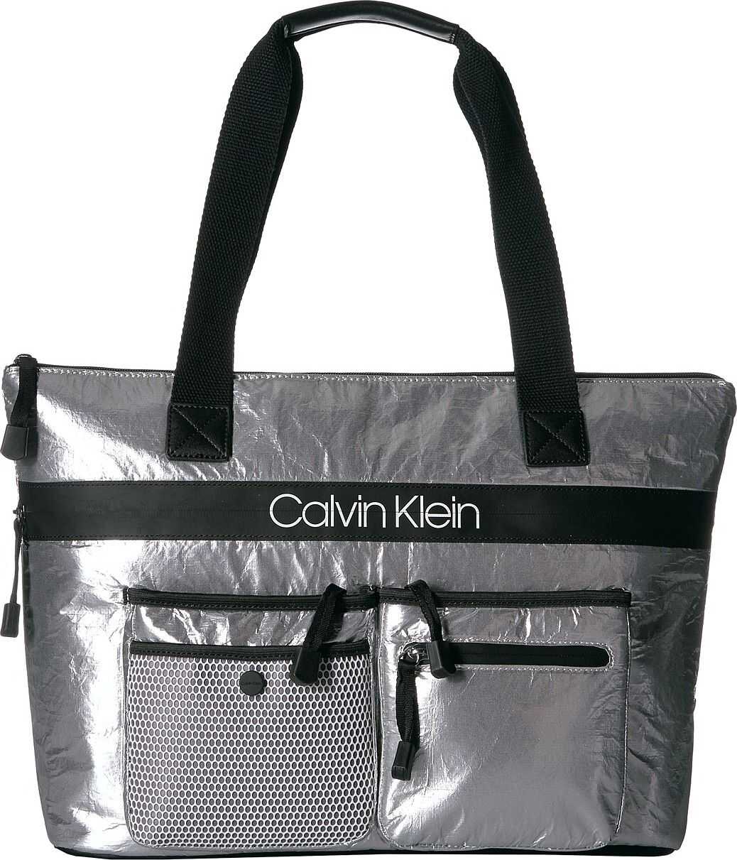 Calvin Klein Tabbie Reflective Nylon Tote Grey
