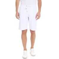 Pantaloni scurti White Bermuda With Versace Jeans Logo Print Barbati
