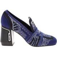 Pantofi cu toc Décolleté In Blue Knit Fabric Femei