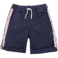 Pantaloni scurti Blue Bermuda With Branded White Bands Baieti