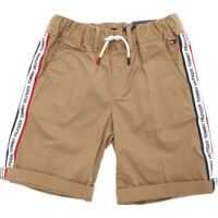 Pantaloni scurti Bermuda In Beige With White Branded Bands Baieti