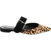 Saboti Mules In Beige With Animalier Pattern Femei