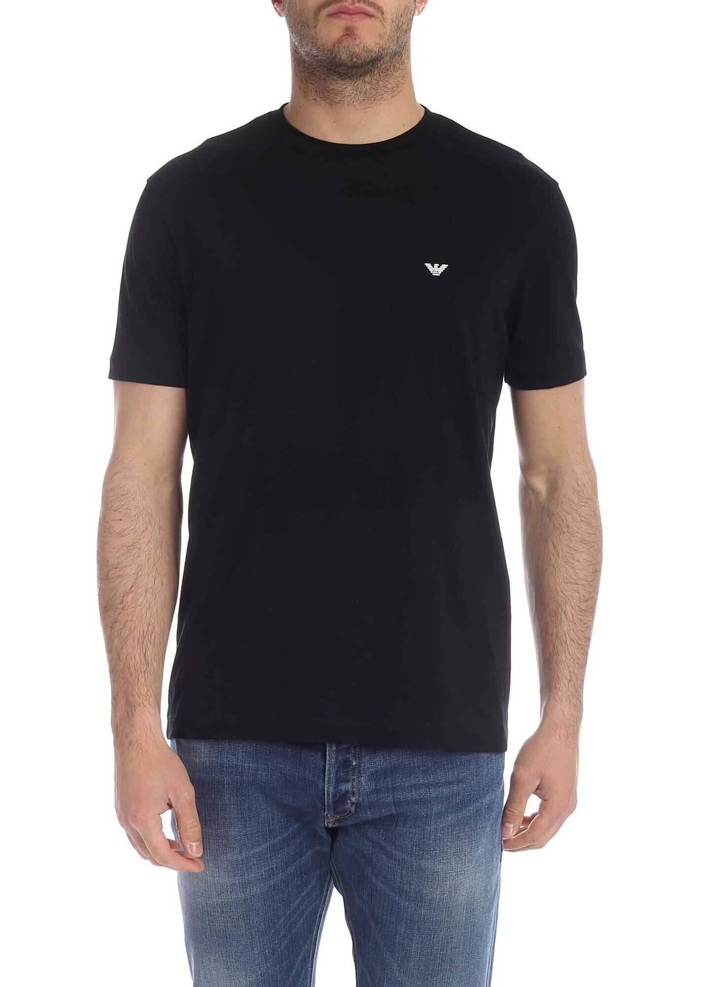 Emporio Armani Set 2 T-Shirt In Black With Rubber Logo Black