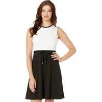 Rochii casual Scuba Crepe Bow Wait Fit and Flare Dress Femei