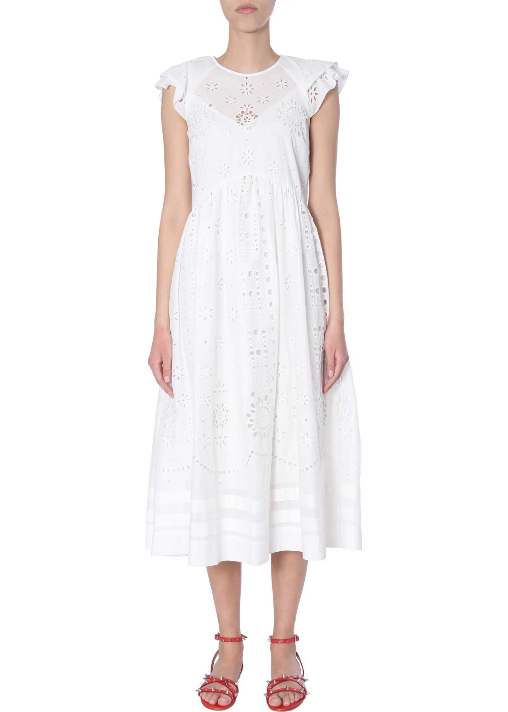 RED VALENTINO Cotton Voile Dress WHITE