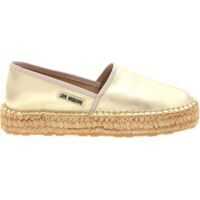 Espadrile Espadrillas In Golden Leather Femei