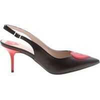Pantofi cu toc Slingback In Black With Red Heart Femei