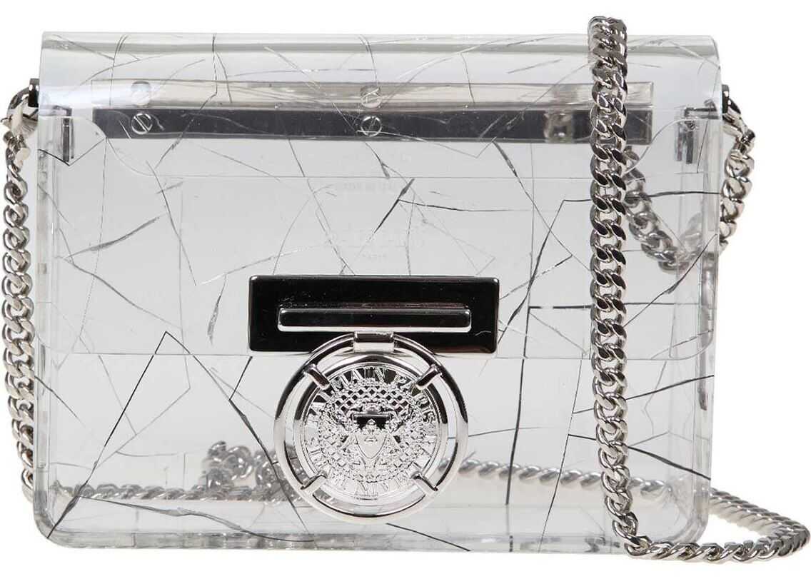 Balmain Bbox Bag In Transparent Plexiglas White