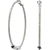Cercei Textured Hoop with Tube on Bottom Earrings Femei