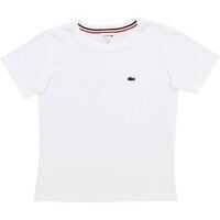 Tricouri Lacoste T-Shirt In White With Crocodile Patch