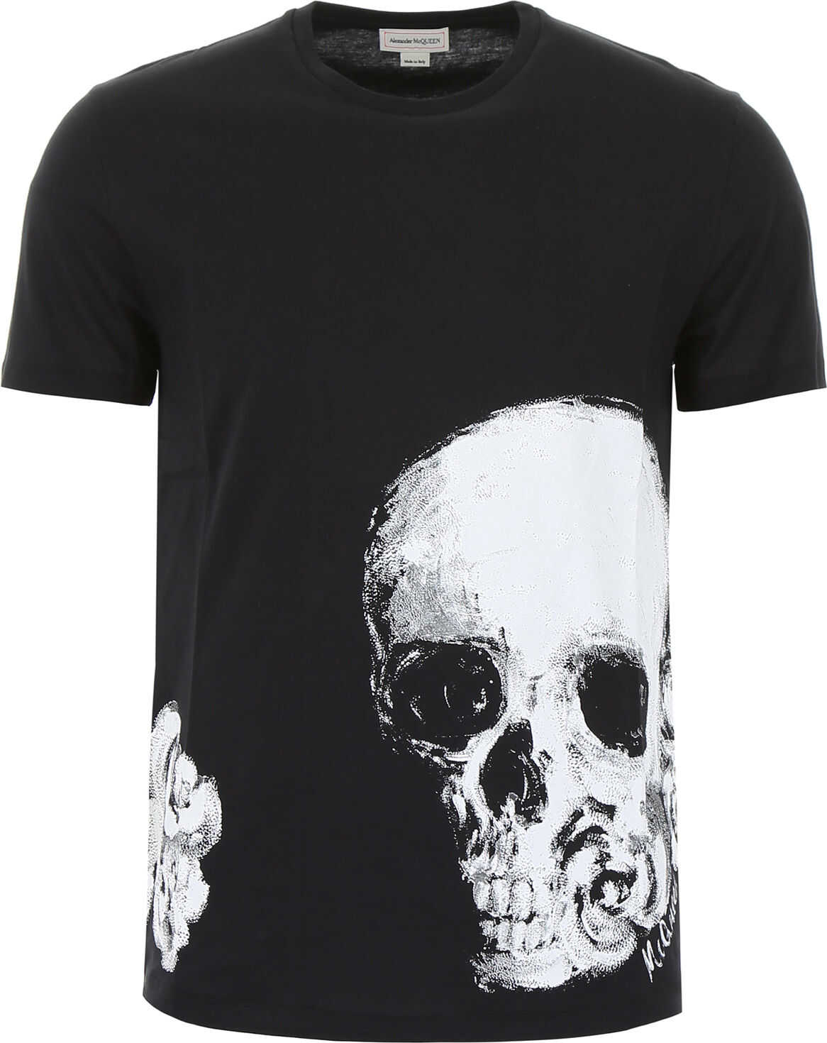 Alexander McQueen Roses And Skull T-Shirt BLACK MIX