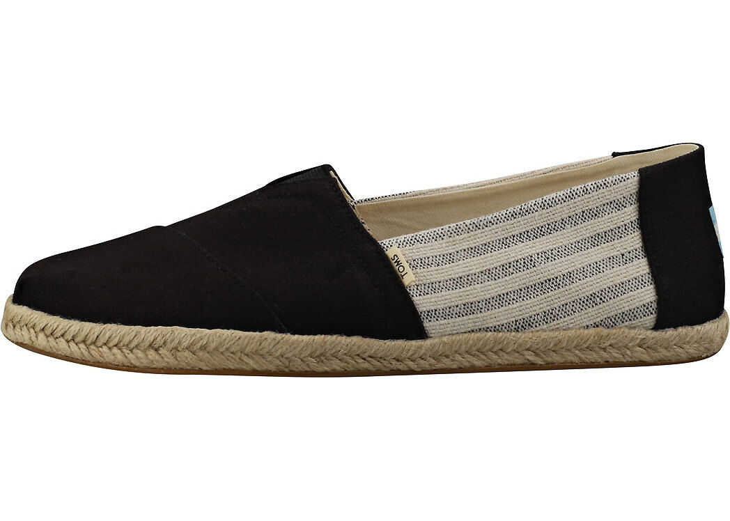 TOMS Classic University Espadrille Shoes In Black Black