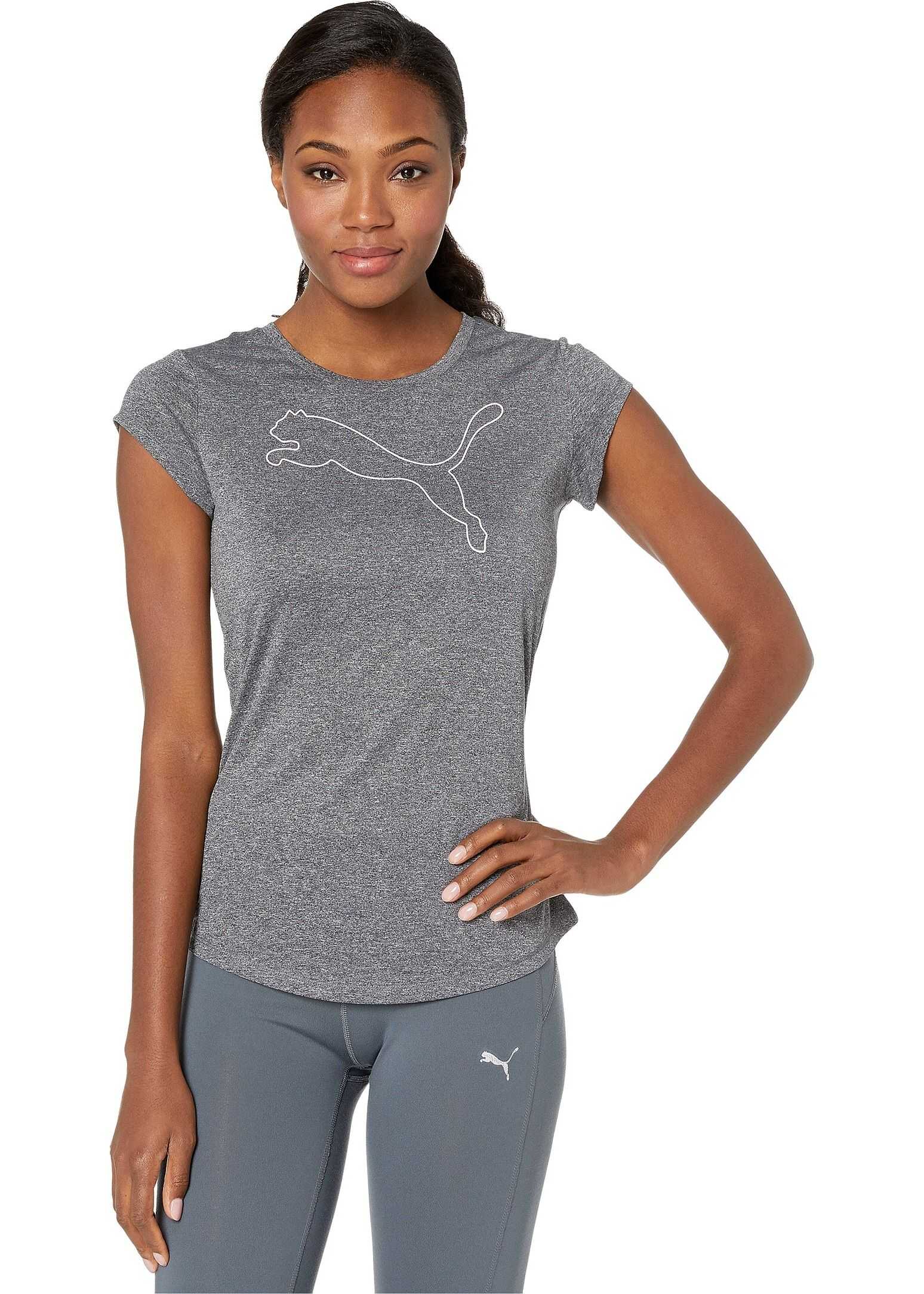 PUMA Active Logo Heather Tee Puma Black Heather 1