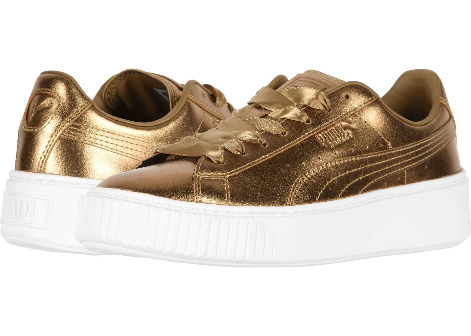 Adidasi PUMA Basket Platform Luxe Ermine/Ermine