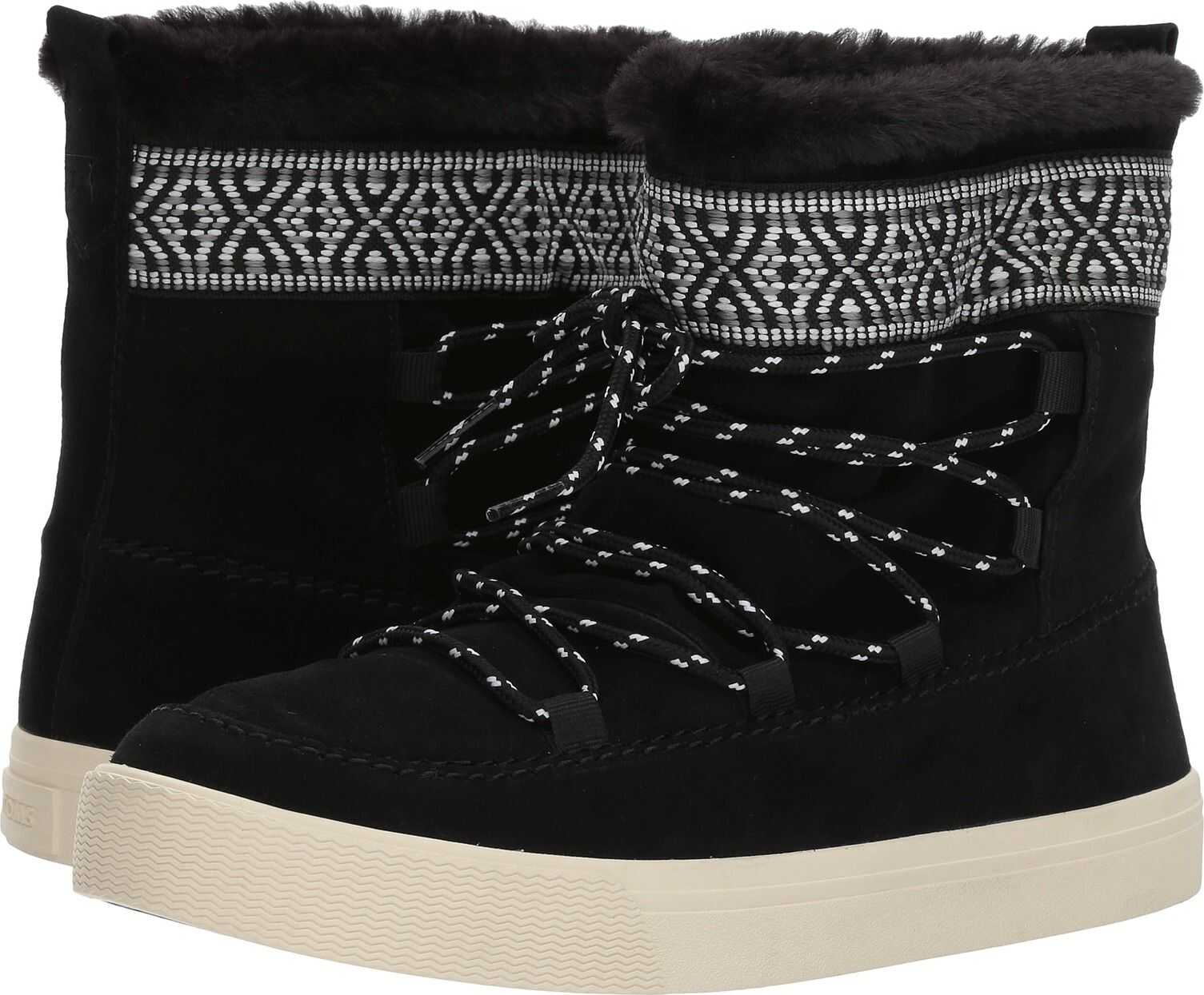 TOMS Alpine Water-Resistant Boot Black Waterproof Suede/Tribal Webbing