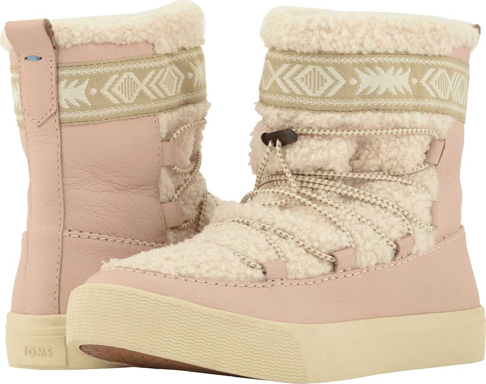 Cizma TOMS Alpine Water-Resistant Boot Dark Blush Leather/Faux Shearling