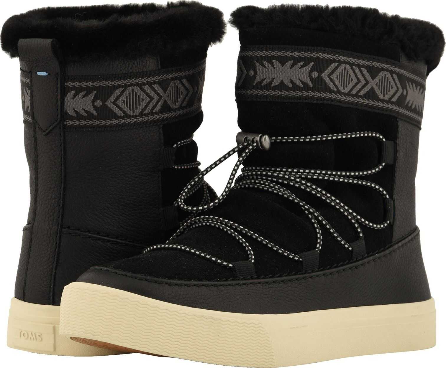 Cizma TOMS Alpine Water-Resistant Boot Black Leather/Suede/Faux Fur