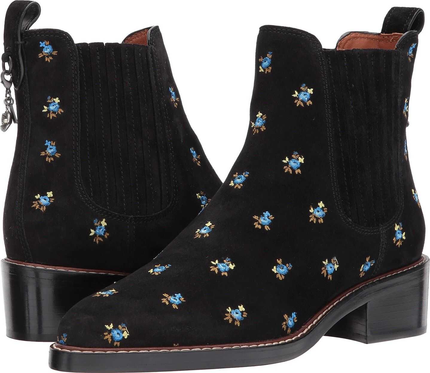 COACH Bowery Chelsea Boot Black Prairie Leather