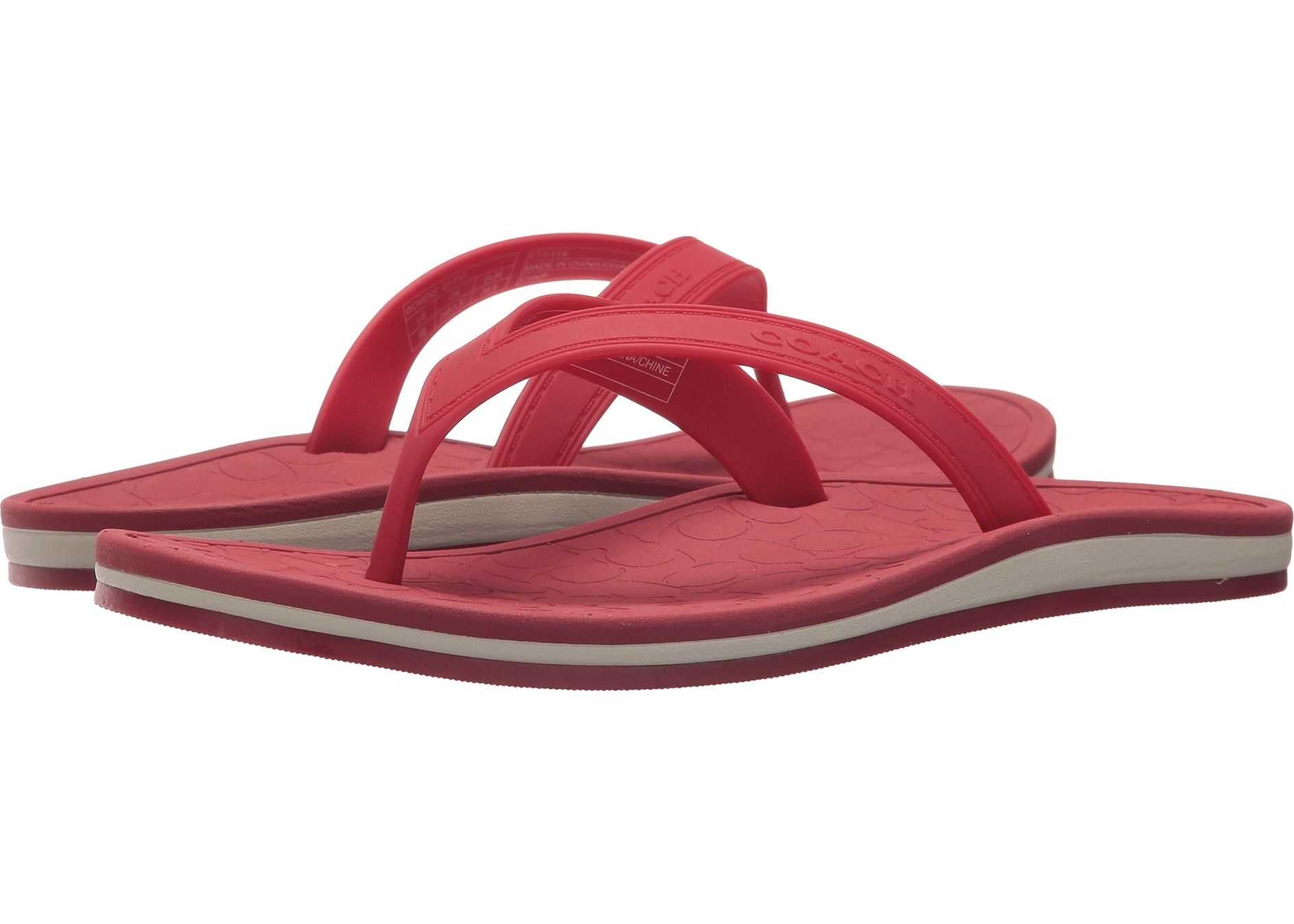COACH Flip-Flop Red Rubber