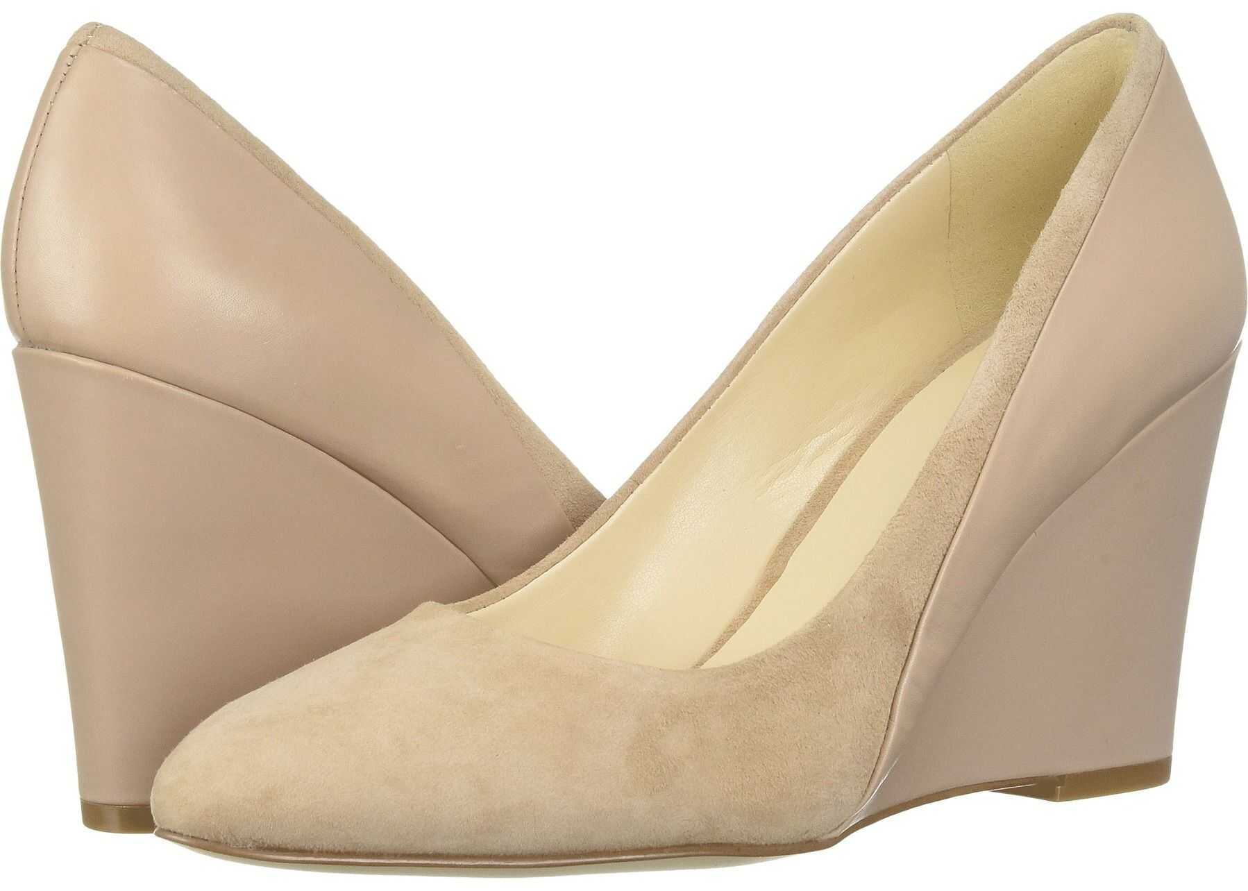 Nine West Daday Dress Wedge Barely Nude/Barely Nude Isa Suede/Dress Calf